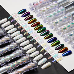 Holographic chrome nails liquid Nail Art Iridescent unicorn powder Manicure Pigment