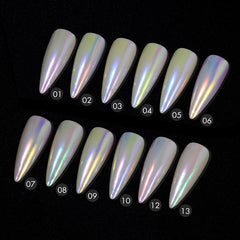 two-color solid  nail chrome powder aurora pigment Mermaid Iridescent Nail Art