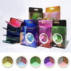 Chrome Nail Powder - 3 in 1 Solid Holographic Nail Powders, Mermaid Iridescent Chrome Nail Powders, Chameleon Powder Nail Pigment Mirror Finish Powder