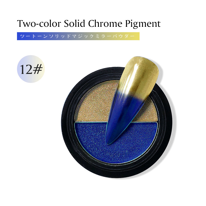 2 color solid chrome nail powder Metallic Mermaid effect Holographic Magic Manicure Dust