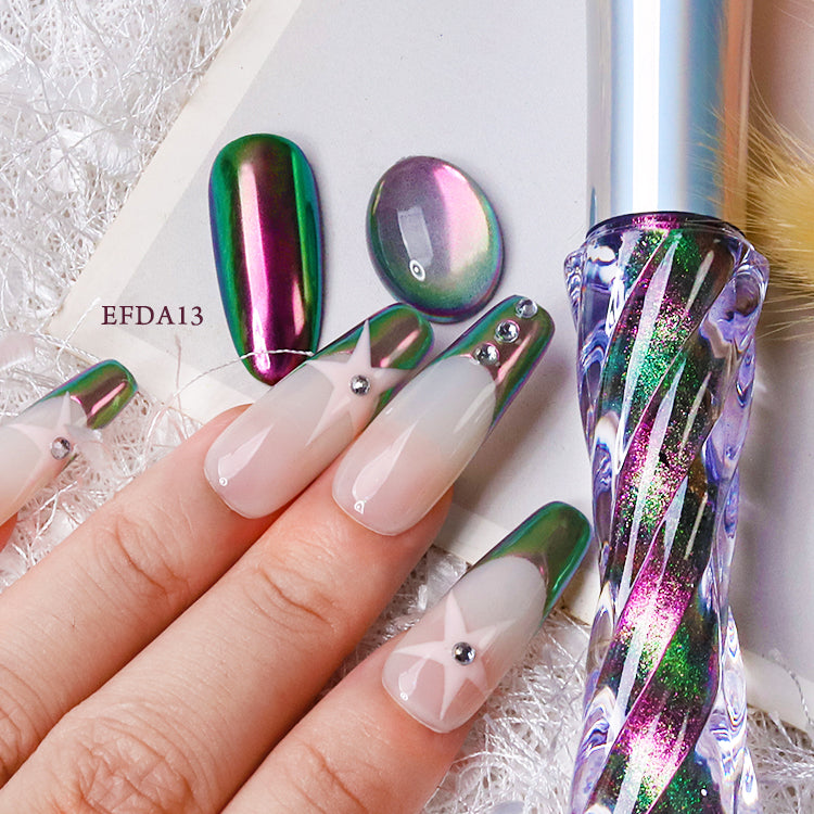 Chameleon nails liquid Chrome Powder Iridescent Mirror Nail  Manicure Pigment