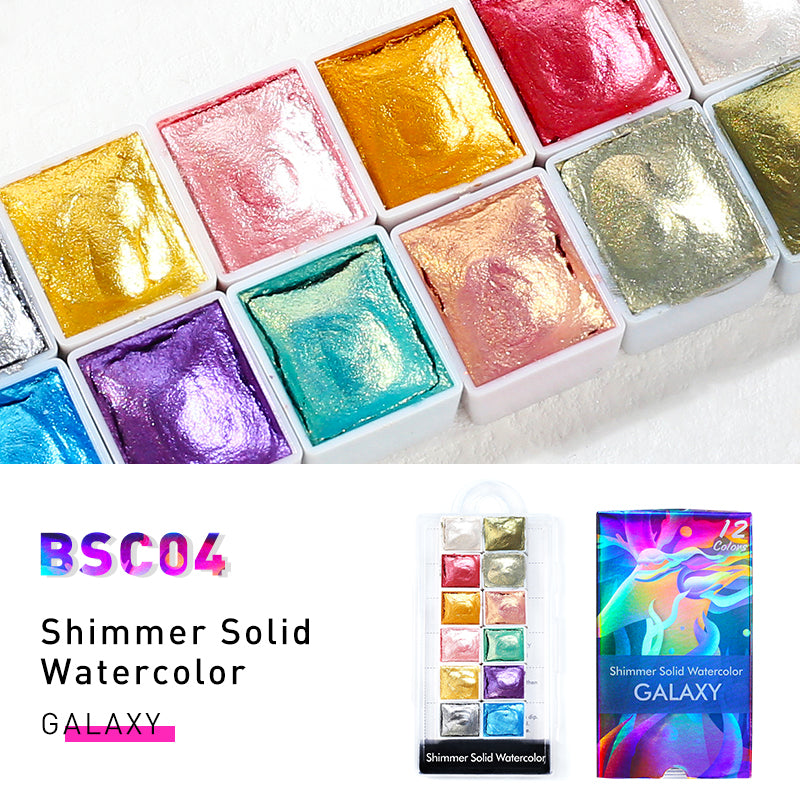 Shimmer Solid metallic Watercolor Nail  Glitter Paint Powder DIY ManicureSet