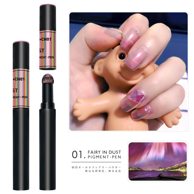 Shimmer Pearl Nail Glitter Powder air cushion magic powder pen