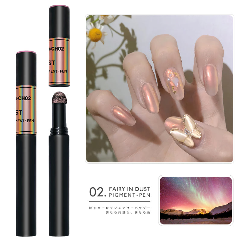 Shimmer Pearl Nail Glitter Powder air cushion magic powder pen