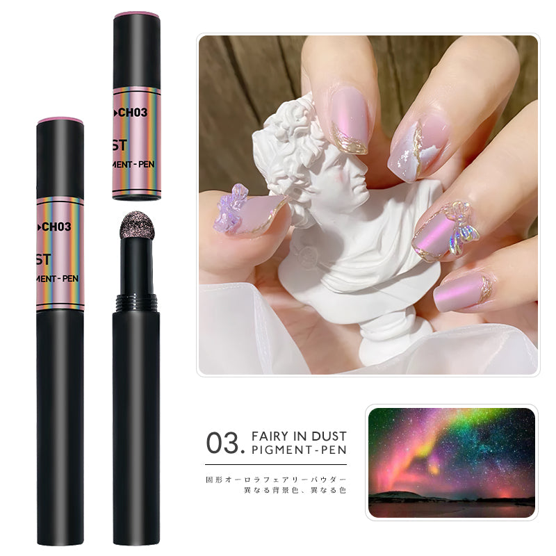 Shimmer Pearl Nail Glitter Powder air cushion magic powder pen