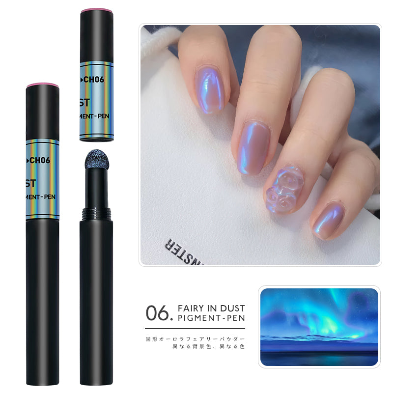 Shimmer Pearl Nail Glitter Powder air cushion magic powder pen