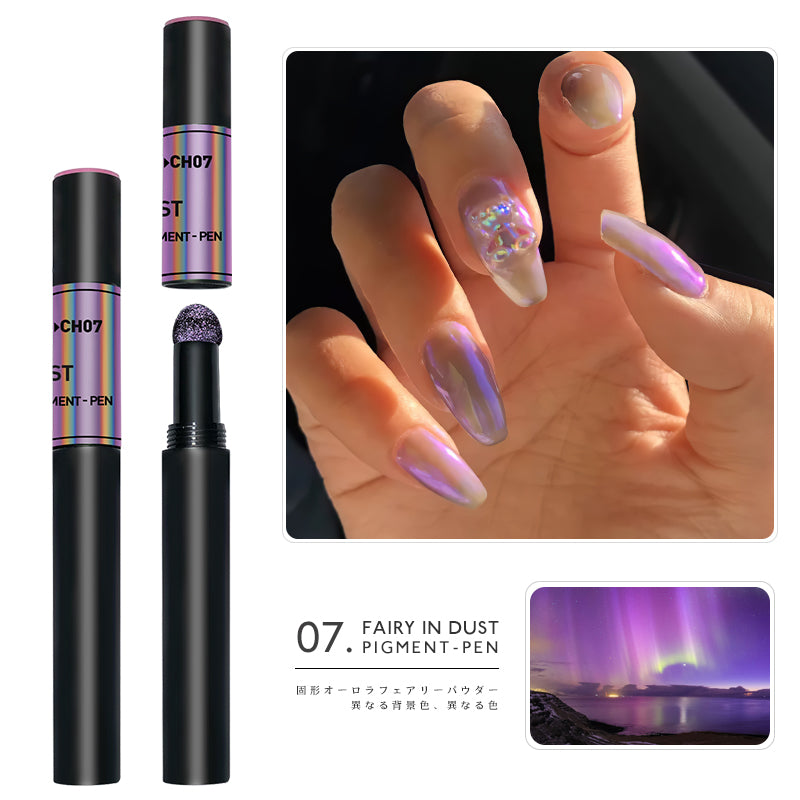 Shimmer Pearl Nail Glitter Powder air cushion magic powder pen