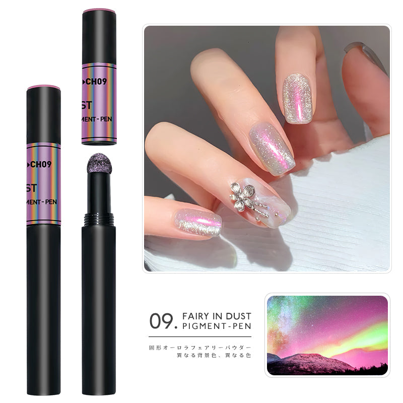 Shimmer Pearl Nail Glitter Powder air cushion magic powder pen