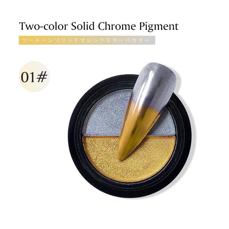 2 color solid chrome nail powder Metallic Mermaid effect Holographic Magic Manicure Dust