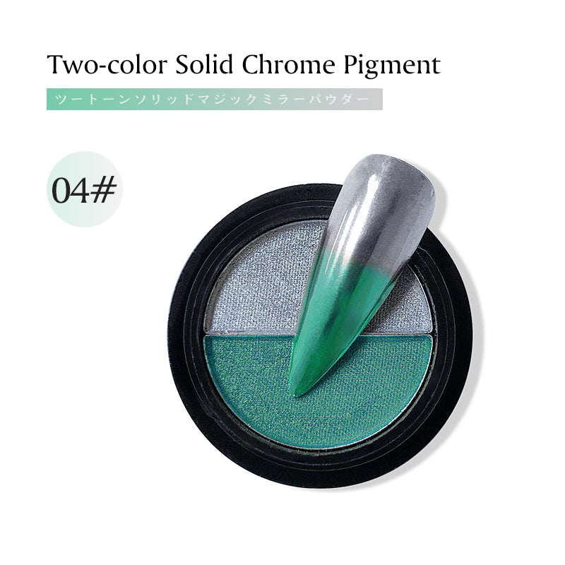 2 color solid chrome nail powder Metallic Mermaid effect Holographic Magic Manicure Dust