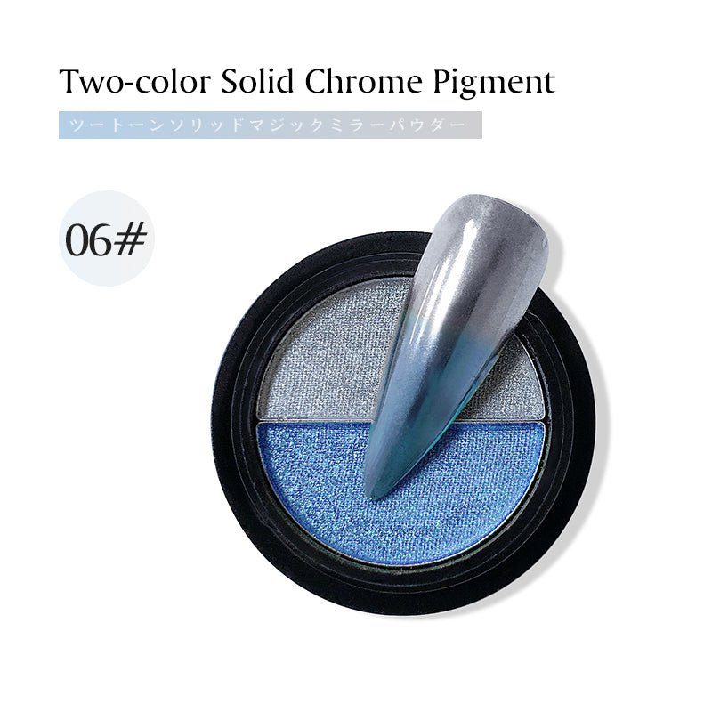 2 color solid chrome nail powder Metallic Mermaid effect Holographic Magic Manicure Dust