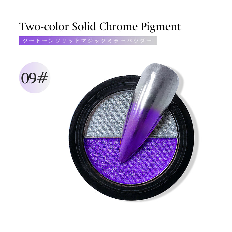 2 color solid chrome nail powder Metallic Mermaid effect Holographic Magic Manicure Dust