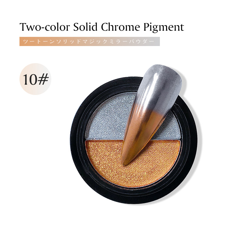 2 color solid chrome nail powder Metallic Mermaid effect Holographic Magic Manicure Dust